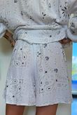 Ole Bubble Cotton Bandana Shorts White